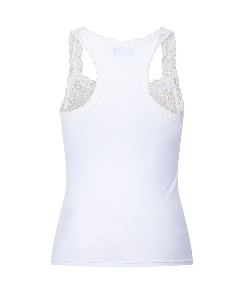 Peullijeunopallou Zuri Lace Sleeveless Top (White)