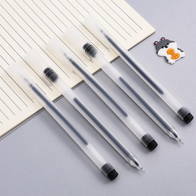 20PCS Clear Frosted Gel Pen Student Writing Carbon Black Exam Office Signature School Stationery Supplies