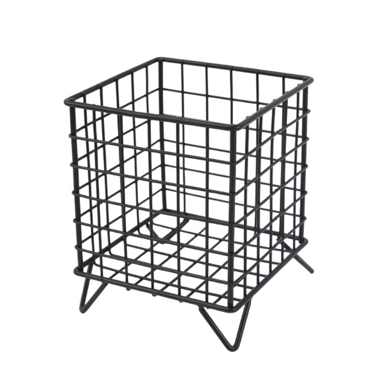 Simple Iron Decorative Container for Shelves Desks and Countertops Easy to Clean Finishes Office Supply Organizers