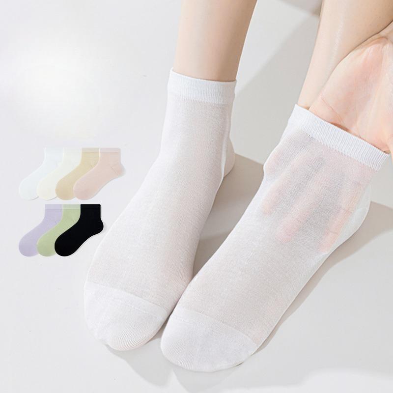 Summer Women's Thin Short Socks, Women's Mulberry Silk Socks, Cool Boneless Mesh Breathable Ice Socks