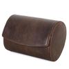 Vintage Crazy Horse Leather Watch Storage Box - Two-Piece Handmade Travel Case