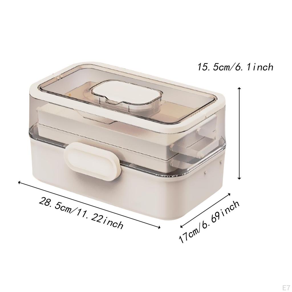 Medicine Box Clear Multifunctional Multi Layer with Lid Sundries Container Empty for Bathroom Travel