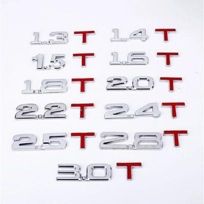 3D Metal 3D 1.4 1.5 1.6 1.8 2.0 2.2 2.4 2.5 2.8 3.0 T Car Trunk Tail Decoration Car Displacement Metal Labeling