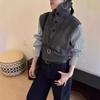 Lapel Patchwork Knit Sweater Shirt, 2026 Fashion Women's Autumn/Winter Top
