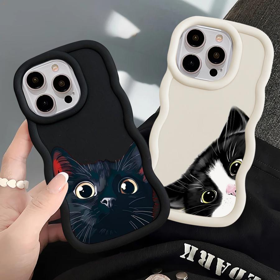 Cute Cat Pattern Soft Phone Cover Case for iPhone XR 12 15 Plus 14 11 8 16 Pro Max 17 Air 13