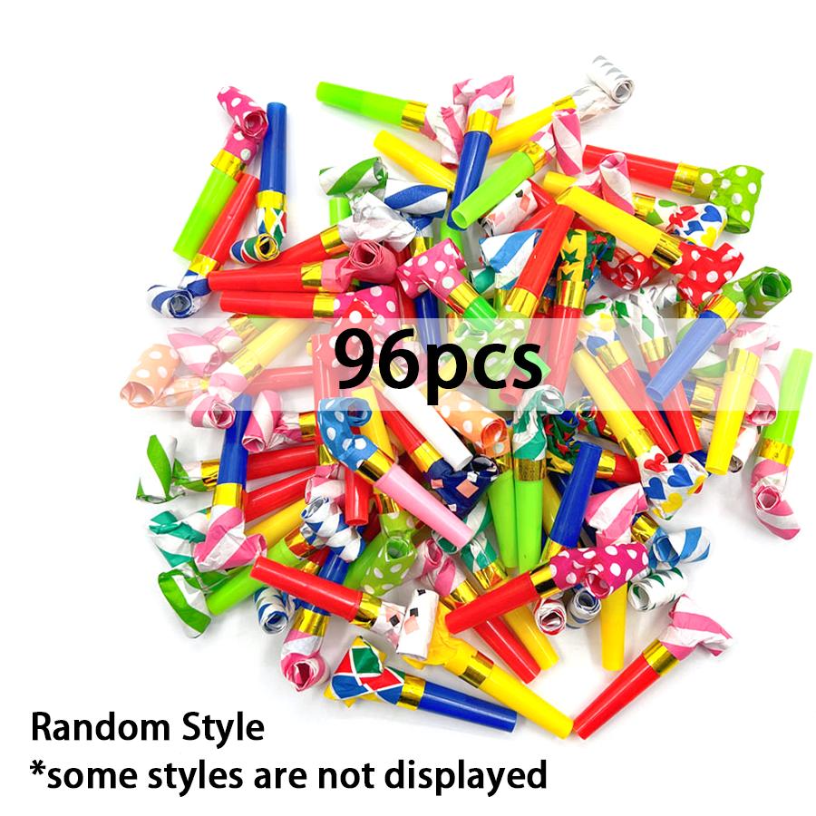 13/30/56/96pcs Retractable Party Blower Plastic Blow Horn Funny Long Tongue Noisemaker for Carnival Holiday Party Decor XJM