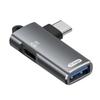 Adaptador OTG 2 em 1 USB 3.0 Tipo-C com Carregamento PD de 10W para Celular e Laptop
