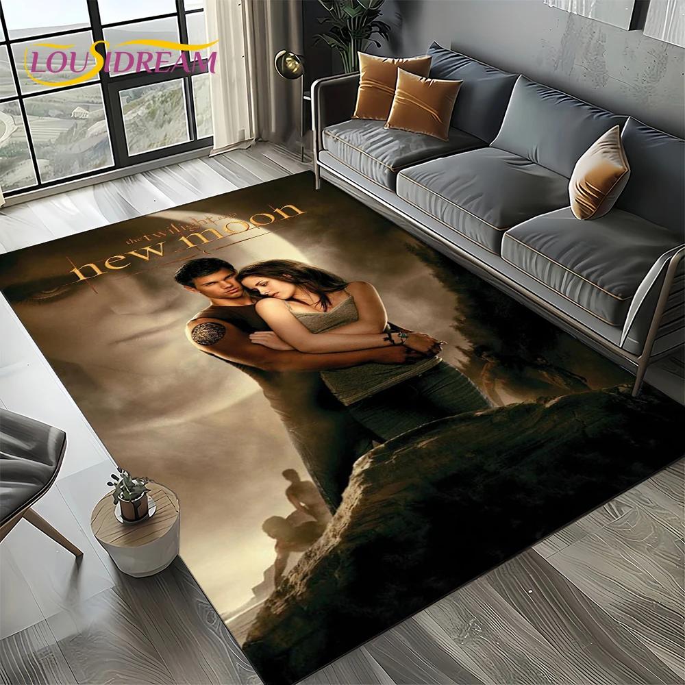 Twilight Saga Serie Edward Bella Film Teppich für Wohnzimmer Schlafzimmer Zuhause Sofa Dekoration, Kinder Teppich Rutschfeste Bodenmatte