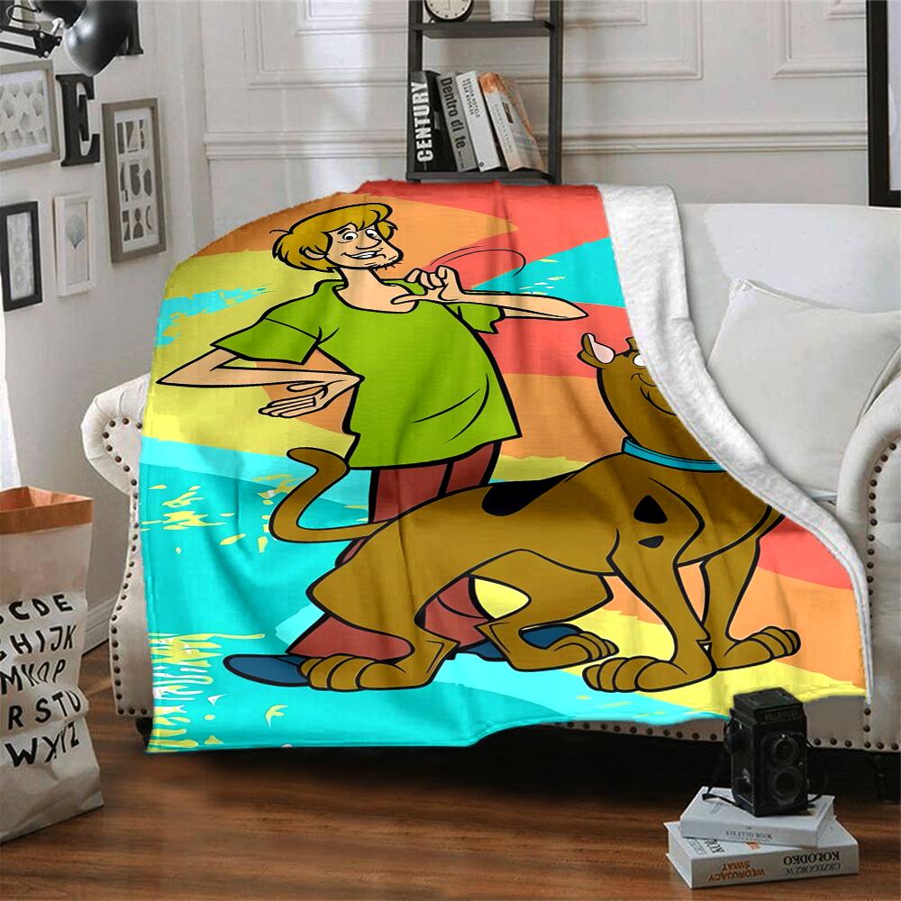1Pc Scoobydoo Mystery Machine Blanket For Couch Bed Plush Cozy Fuzzy Blanket Super Soft Warm Blankets For Fall And Winter 0918155