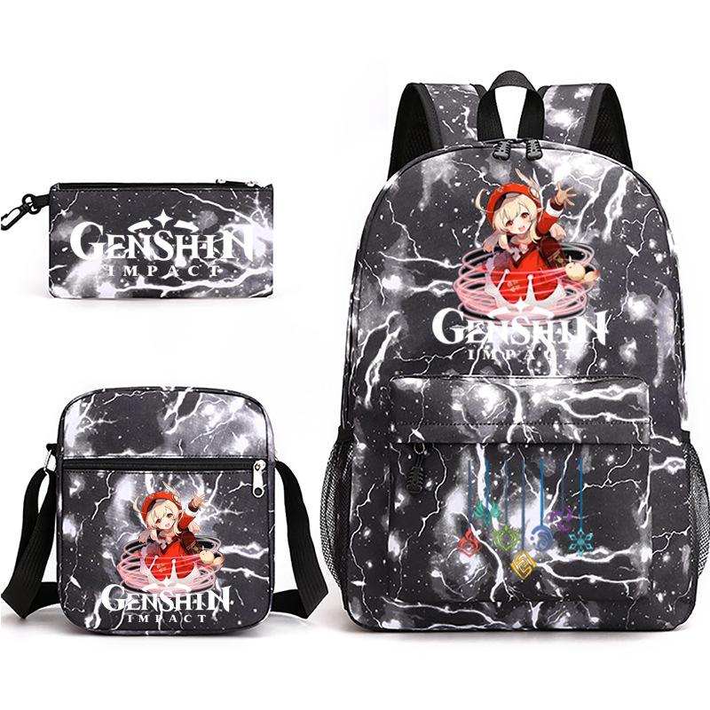 Three-piece Backpack Versatile High School Travel Bag