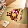 Masha Bear Customized Name Floor Rug Office Rug Perfect for Decorate Room Foyer Playrooms Dormitory Anti-slip Rug Decorate Offices