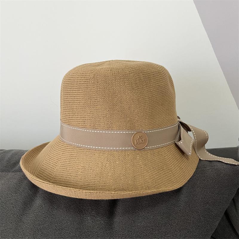 Fisherman's Hat Lady Spring and Autumn Travel British Top Hat Fashion Casual Versatile Knitted Basin Hat Shows Small Face