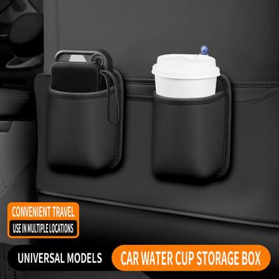 Car Door Cup Holder Storage Box - Multifunctional Car Tray with Phone Holder & Trash Bin, Vehicle Organizer Interior Accessories