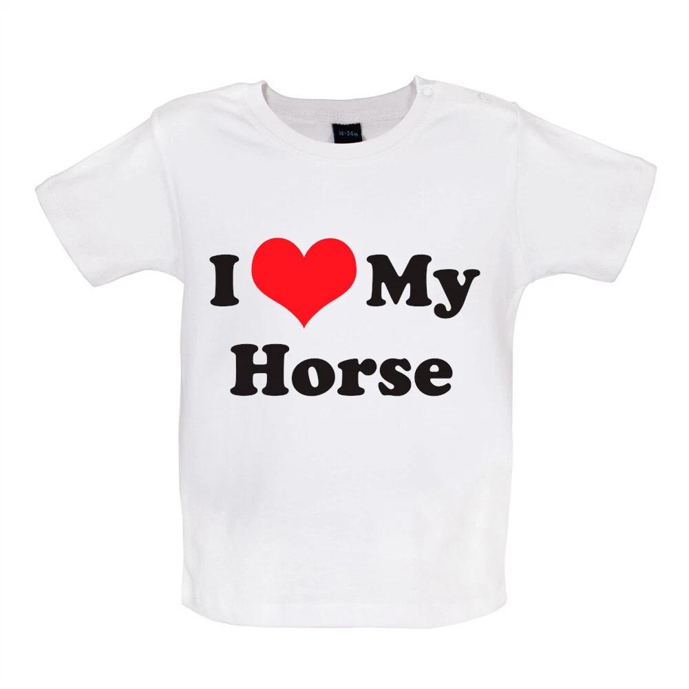 I Love My Horse - Kids T-Shirt Tees Top - Horses Show Jumper Racing Riding 140
