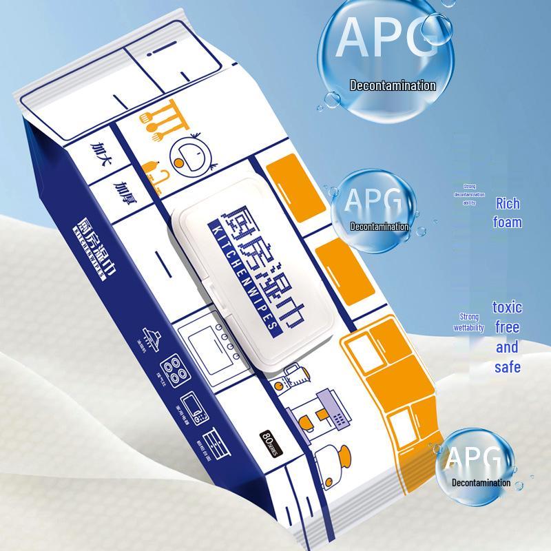 Dicke große feuchte Tücher zur Entfernung von Fettflecken in der Küche für Dunstabzugshauben und die Haushaltsreinigung