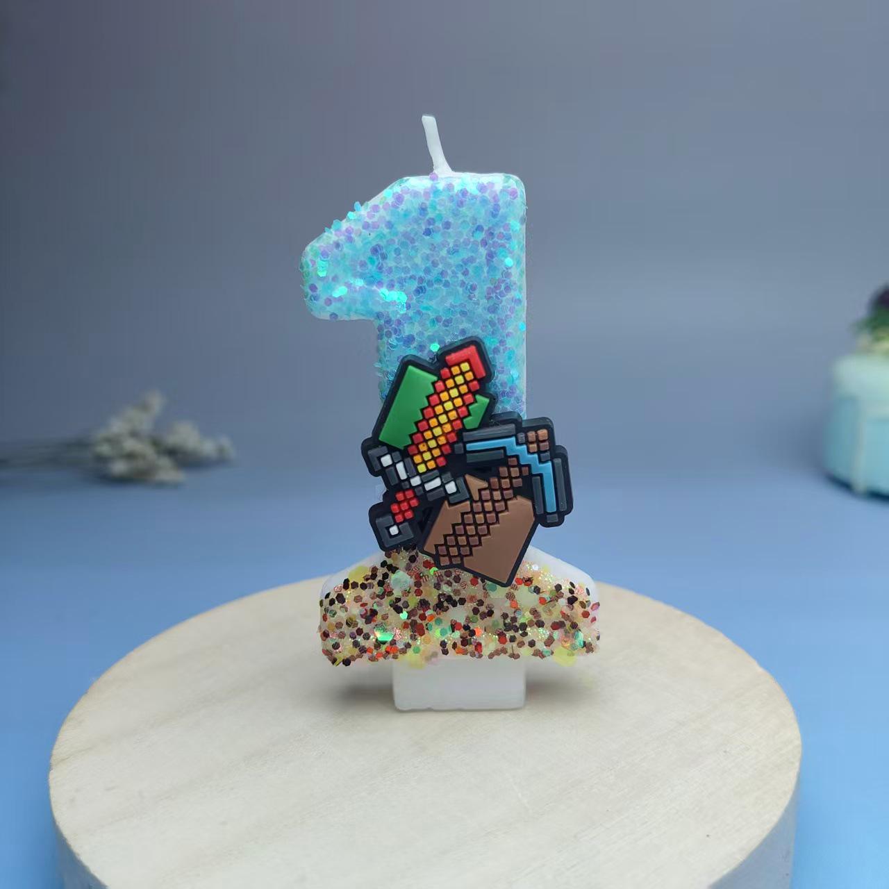 Cross-border Hishin Temu Cartoon Number Birthday Cake Decoration Candles