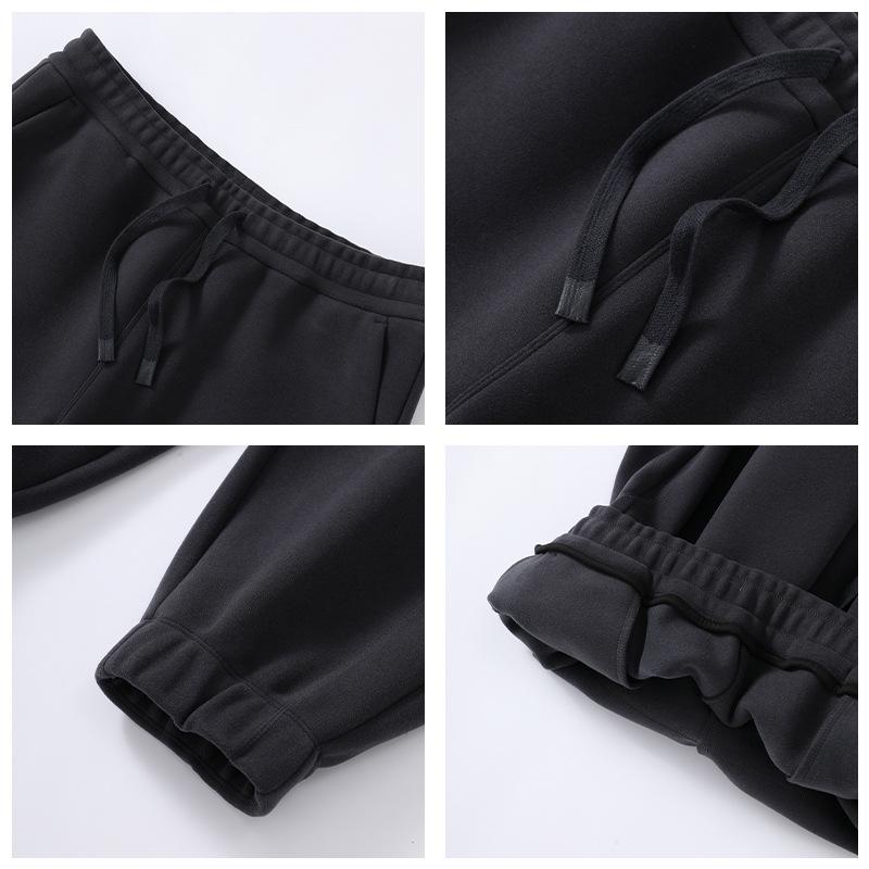 Dámské větruodolné tepláky s vysokým pasem: Útulné a teplé podzimní/zimní volné ležérní kalhoty.