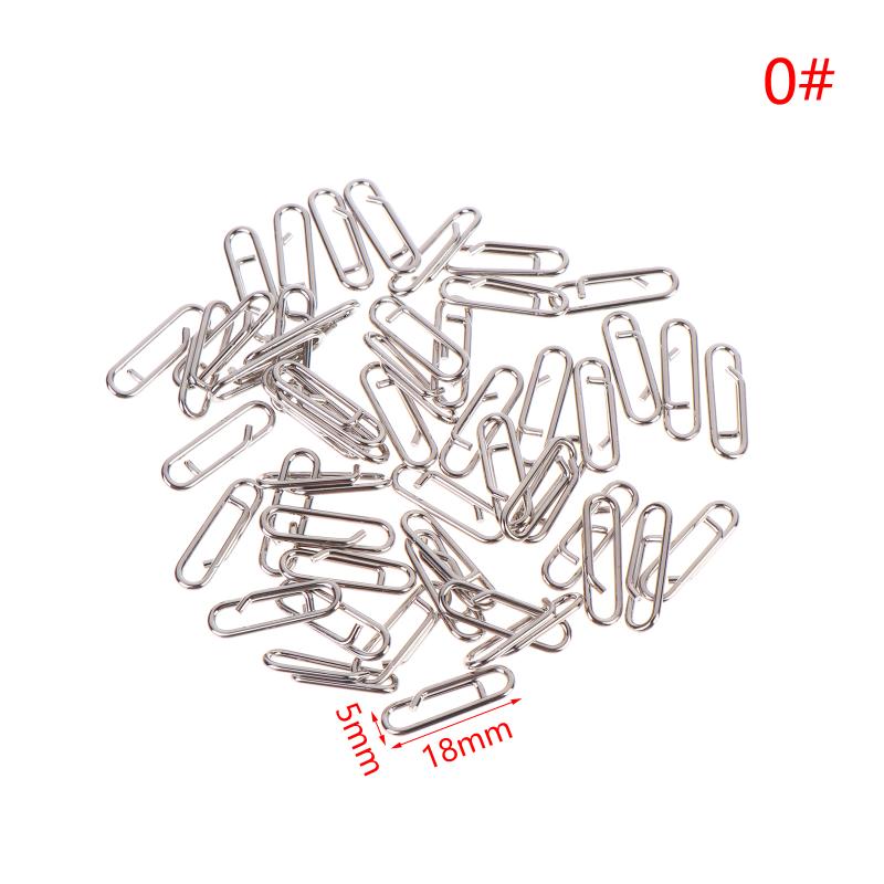 50Pcs High Tensile Stainless Steel Fishing Lure Snap Swivels Interlock Pins for Ice Fishing Outdoor Angling Gear