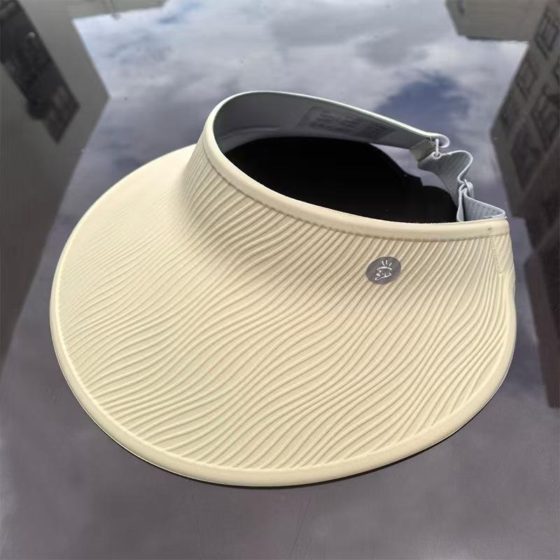 Simple empty top seamless hat textured sun hat women's outdoor UV protection large brim face covering sun hat