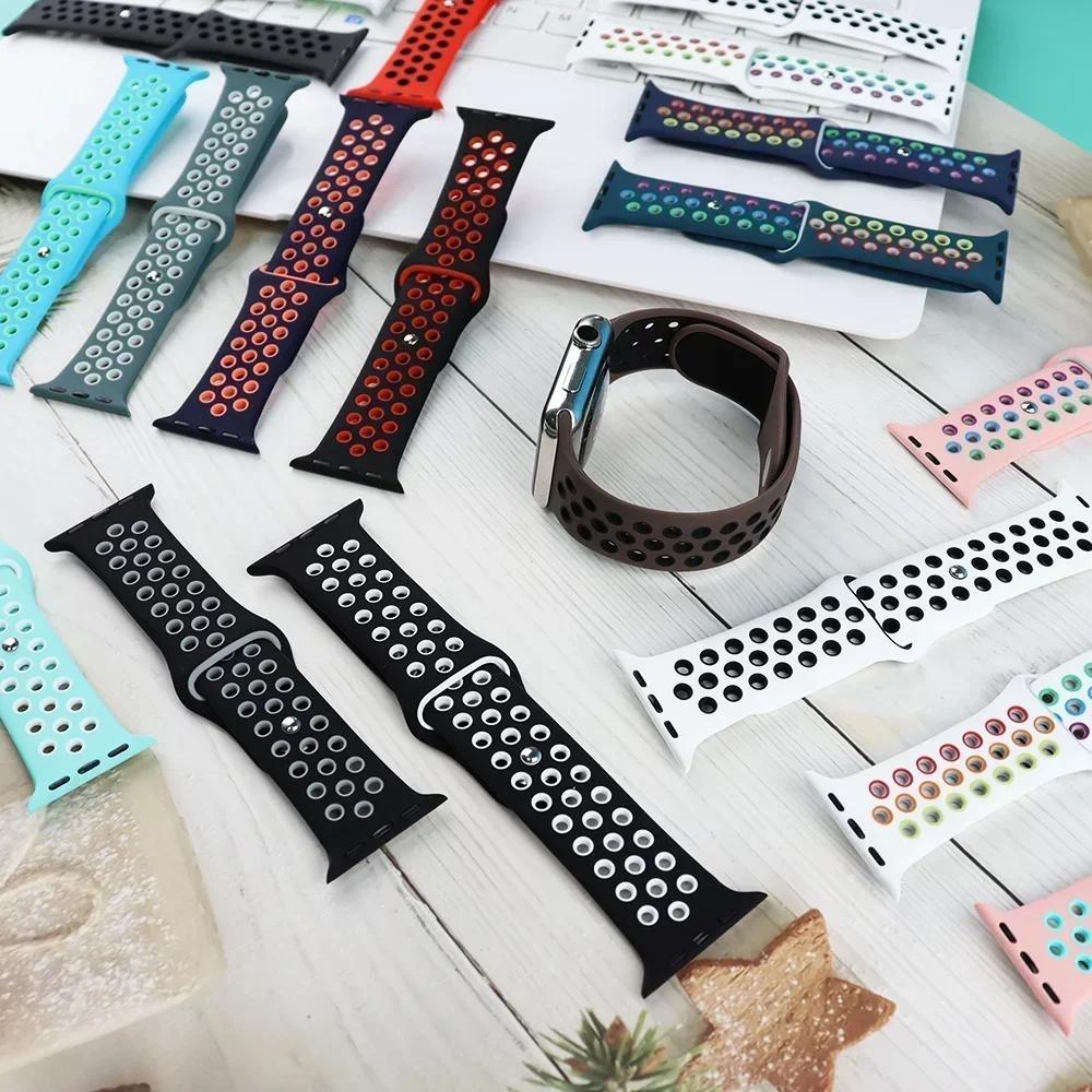 Sportarmbänder für Apple Watch Series 10 42mm 46mm Armband ultra 2 49mm 40mm-44mm 45mm 41mm Silikonarmband iwatch 10 9 8 7 6 SE 5 4 3