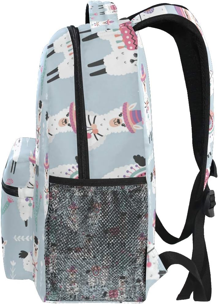 Colorful Alpaca Cactus Backpack, Cartoon Alpacas & Cacti Design, Durable Daily Bag, Perfect for Youth