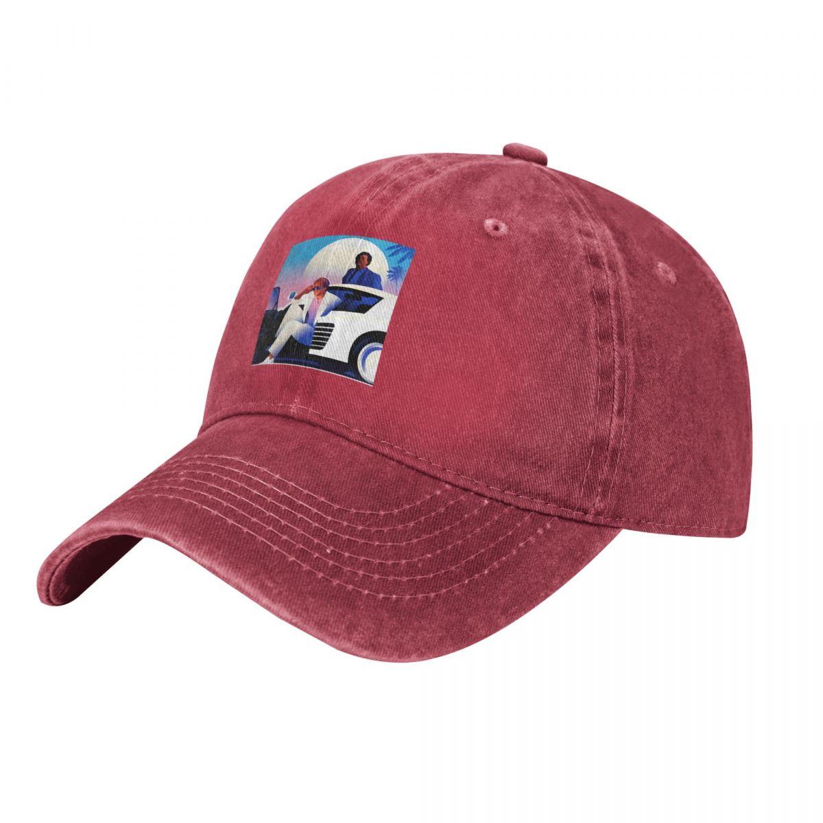 Miami Vice Vibrant Sunset Car Graphic demin Cap Outdoor Adventures Unisexs Caps Cap Unisex Summer One Size