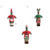 1 Set Bottle Cover Reusable Cartoon Pattern Knitted Fabric Christmas Winebottle Dress for Decorating