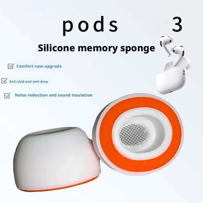 Memory Foam Soft Silicone Ear Tip for Bluetooth-compatible Earphones Protective Earbuds Cover Noise Reduction Hole