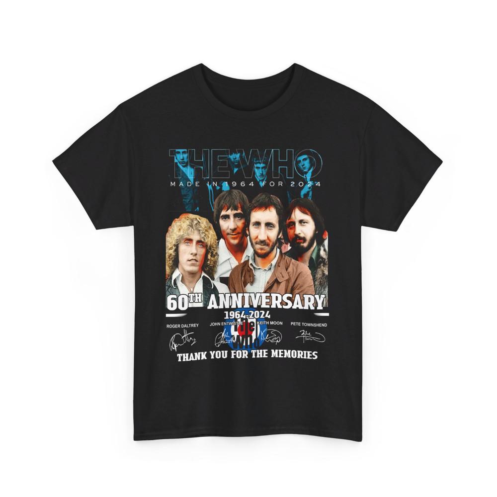 60Th Anniversary The Who T-Shirt 1964-2024 Thank You For The Memories Unisex T-Shirt S