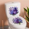 A Purple-toned Floral Toilet Paper Roll Set with Waterproof Self-adhesive Feature for Bathroom Wall Stickers