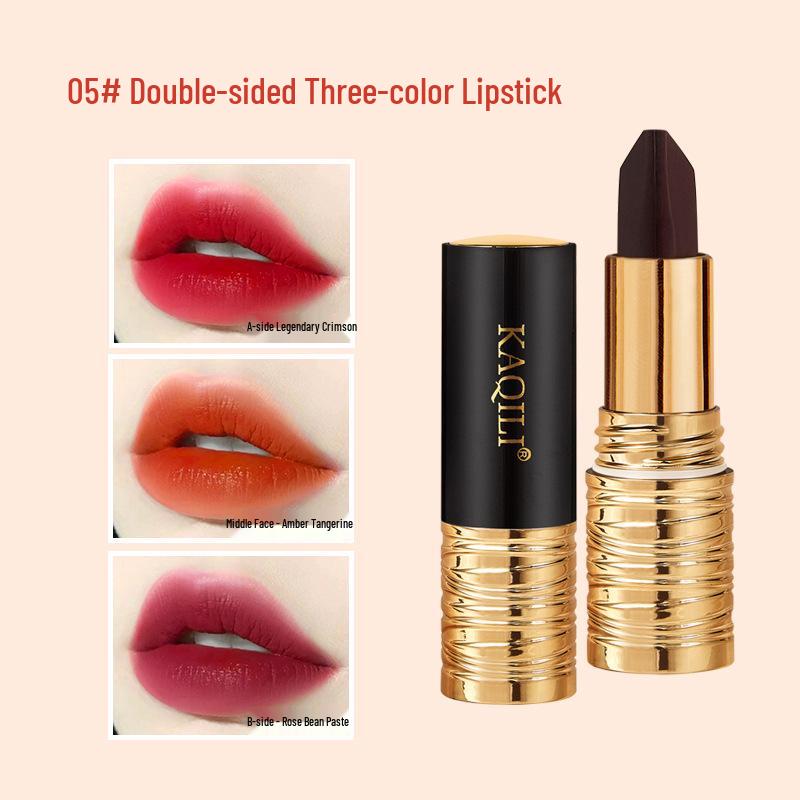 Kaqili Черная Магия Матовая Помада: Стойкий, Водостойкий, Легко удаляется, Не прилипает, Три цвета.