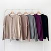 New Arrivals Open Run Women Round Neck Long Sleeve Autumn Knit Cardigan Coconut 
