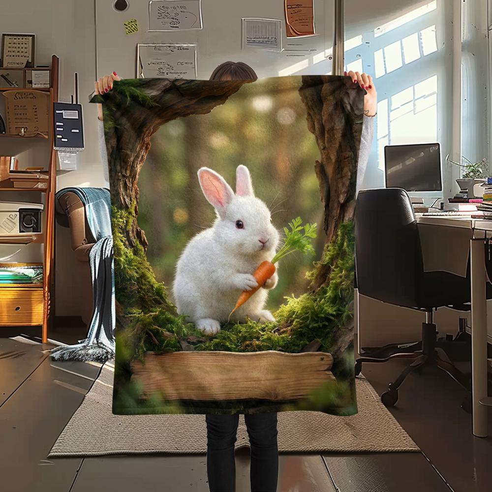 Forest small animals Print Flannel Blanket,High quality Comfortable for All Seasons,Home Decor,Warmth and Comfort,Perfect for Christmas Gifts