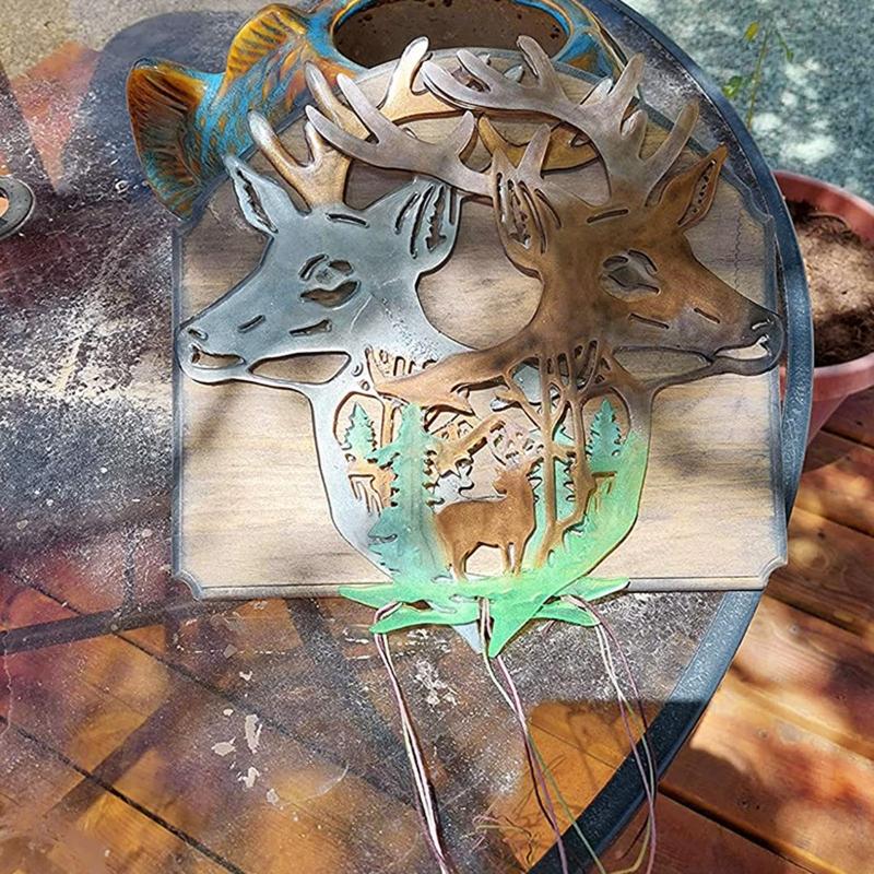 2Pcs Elk Resin Molds Christmas Deer Silicone Molds Animal Epoxy Casting Mould for Wall Hanging Mount Decor DIY Crafts