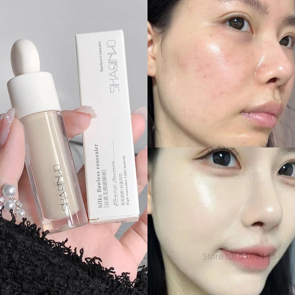 High Covering Concealer Cream Texture Covers Acne Marks Dark Circles Face Makeup Liquid Concealer Lasting Brighten Face Cosmetic