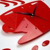 3D Acrylic Coffee Wall Clock Modern Kitchen Decor DIY Hollow Numeral Timepiece Red Wall Clock Home Decor