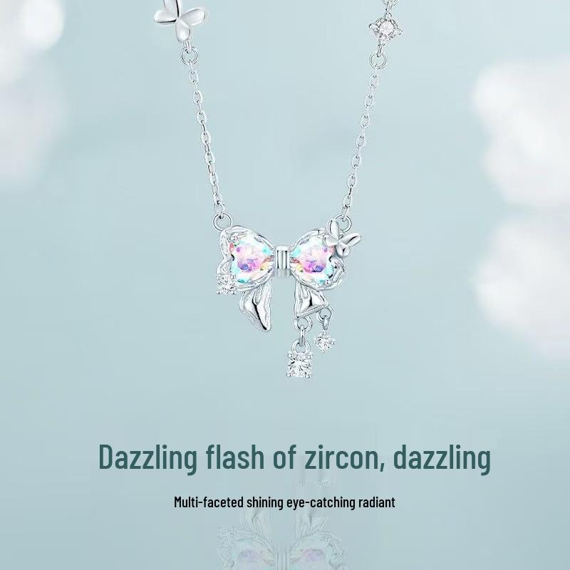 Star Wish s925 Sterling Silver Women s Necklace - Luxury High-End Clavicle Chain Jewelry 925 Sterling Silver