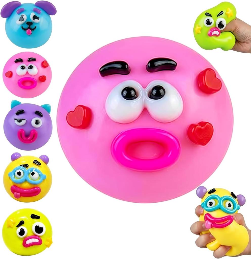 1pcs Smushers Squishy, Cute Easy Squeezy Squishy Funny Face Swap Fidget Balls for Adults Anxiety Relief, Fun Sensory Gifts