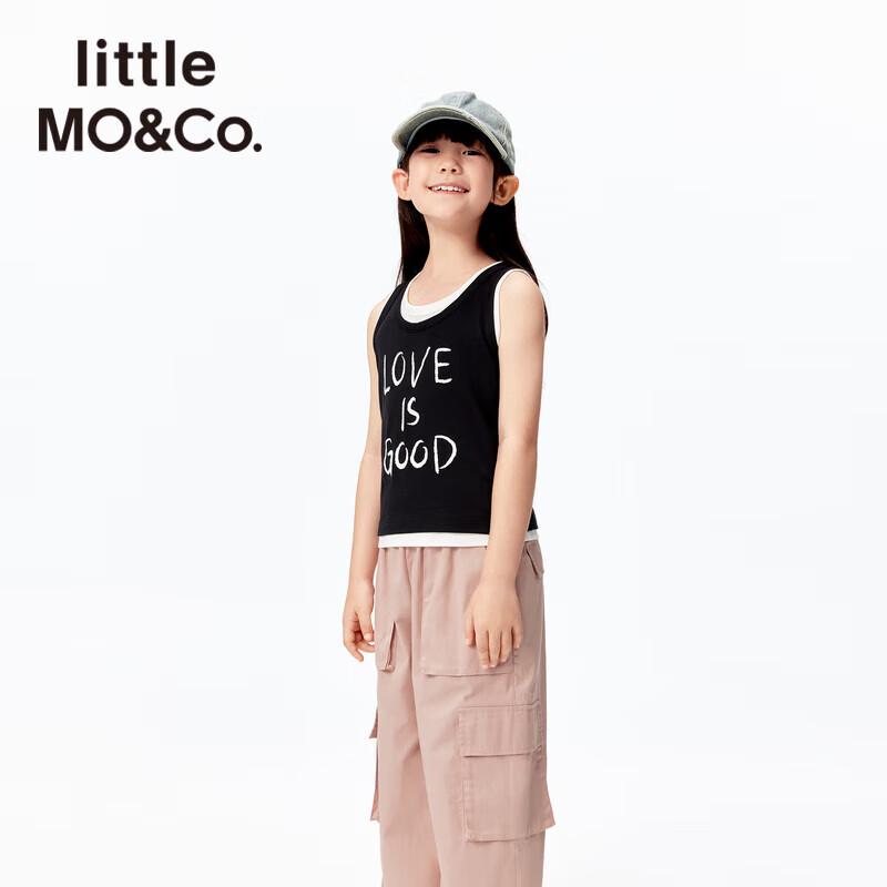 little MO&Co. Girls  Faux Layered Sleeveless Cotton Top 140