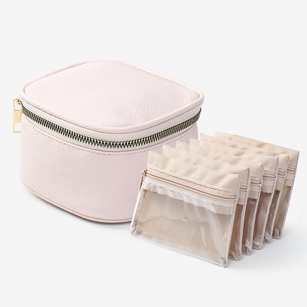 Leather Jewelry Box, Earrings, Necklace Accessories, Portable Packaging And Storage Box, Leather Jewelry Dust Bag