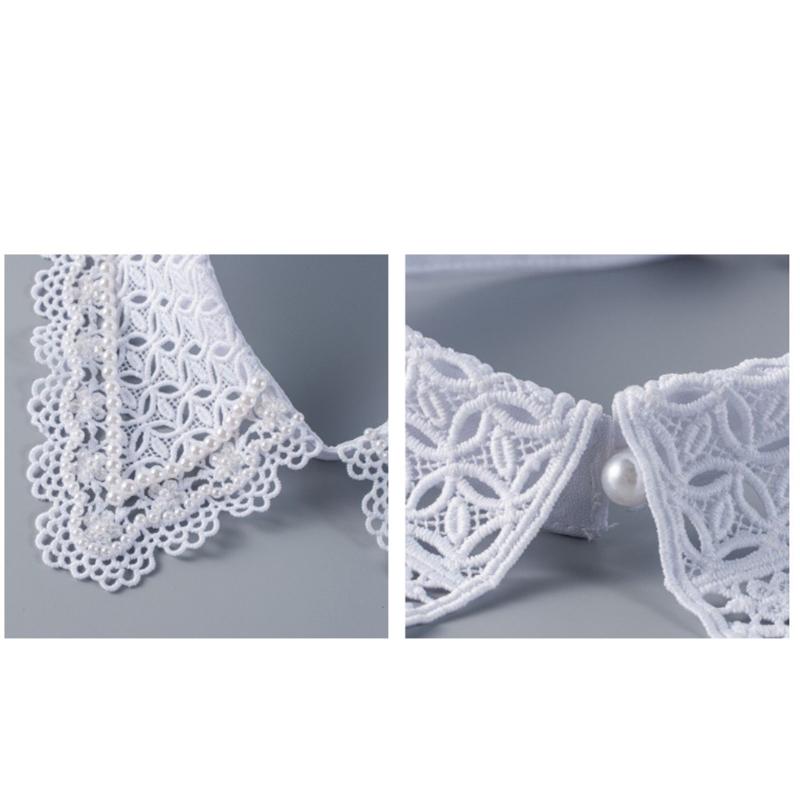 Elegant Detachable Lace Collar Spread Lapel Design Decorative Accessory for Dresses and Blouses