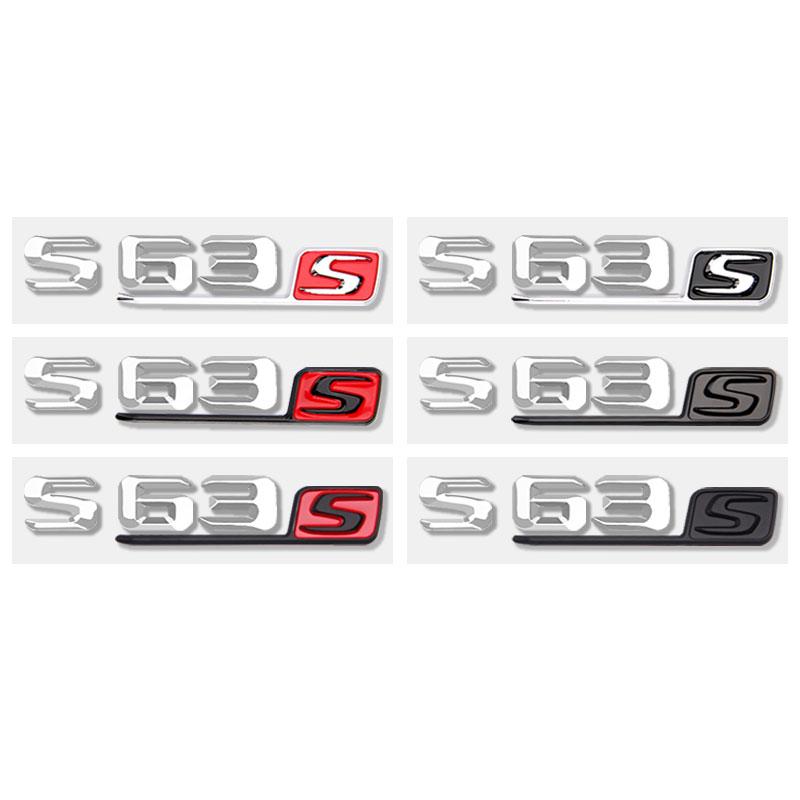S63S Logo Badge Car Stickers for Mercedes Benz S63 Refitted Sclass 6.3AMG Fender Side Labelflag New Old Rear Trunk Displacement JO7