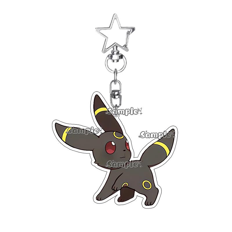 PKM Umbreon Jolteon Glaceon Vaporeon Eevee Anime Cartoon Accessory Acrylic Keychain Backpack Decoration Charm Pendant Gifts Toys