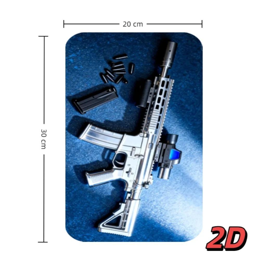 Tactical AR Rifle Tin Sign Metal Wall Art Silver for Gun Man Cave Bar Garage