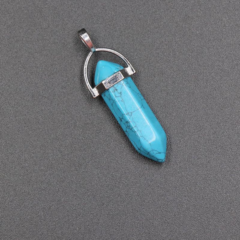 Agate Bullet & Rose Quartz Double Point Pendant Necklace