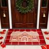 Gingerbread House Christmas Rug Gingerbread Welcome Door Mat Christmas Non Slip Entrance