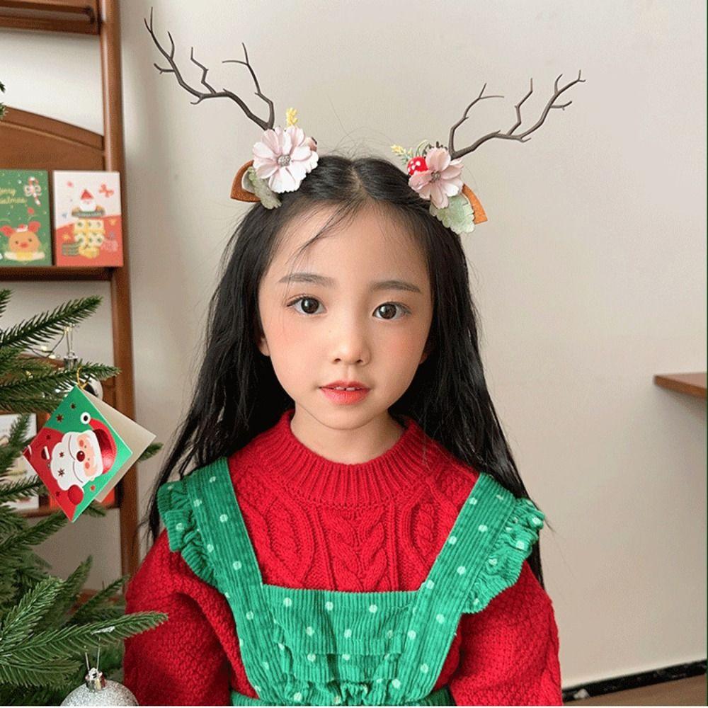 Merry Christmas Decor Children Deer Antler Hair Clip Elk Hair Clip Christmas Costume Dress Up