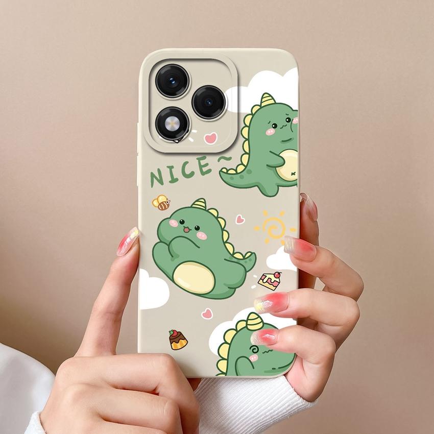 Phone Covers For Huawei Honor X9c X6b X7c X60 X5b 400 Lite X8 X8c Angry Dinosaur Patterns Soft Liquid Silicone Dustproof Shell For Huawei Bumper Cases
