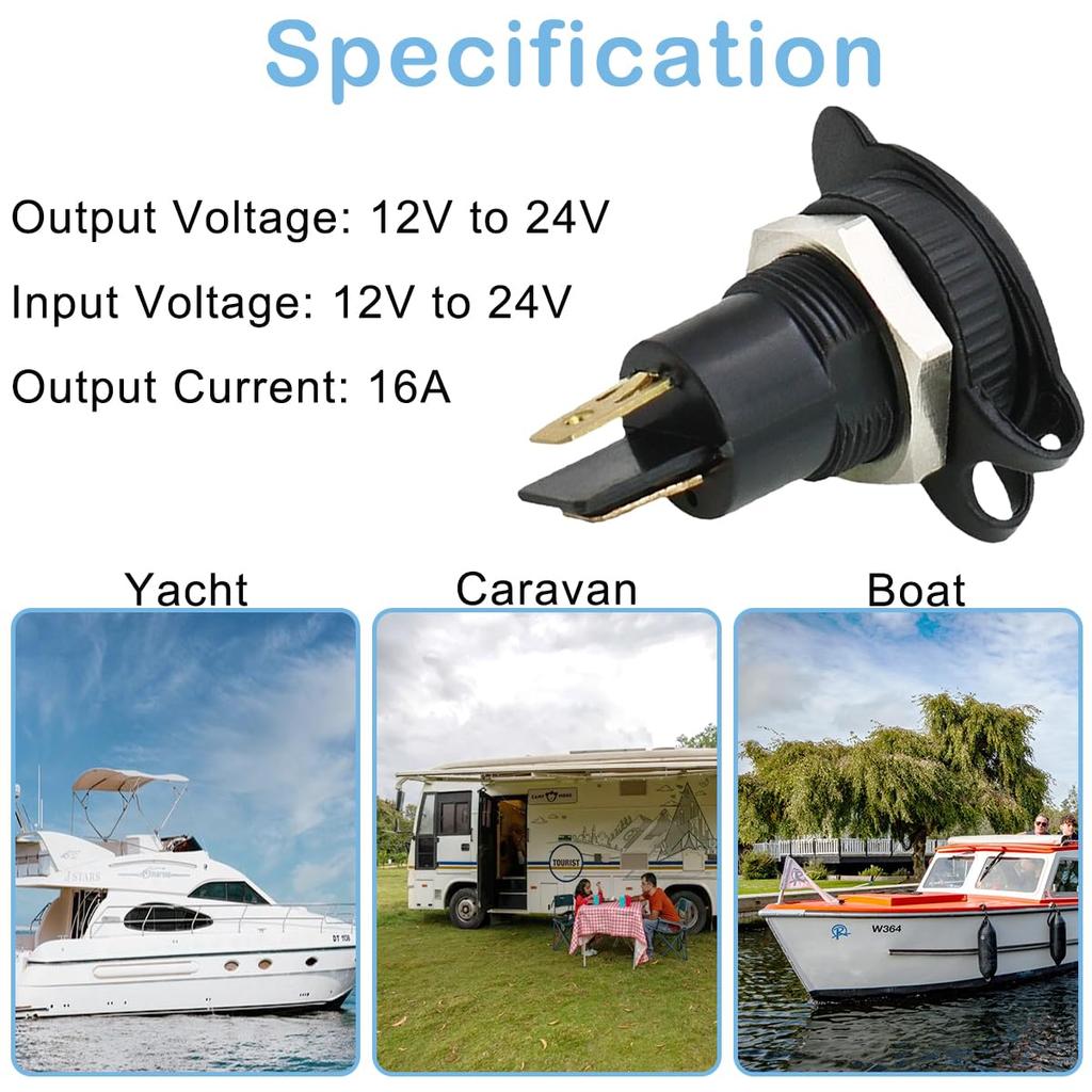 Xiatiaosann 2pcs DIN Cigarette Lighter Socket 12V Power Socket Replacement for DIN Hella for BMW Motorcycles and European Standard Vehicles Plug,