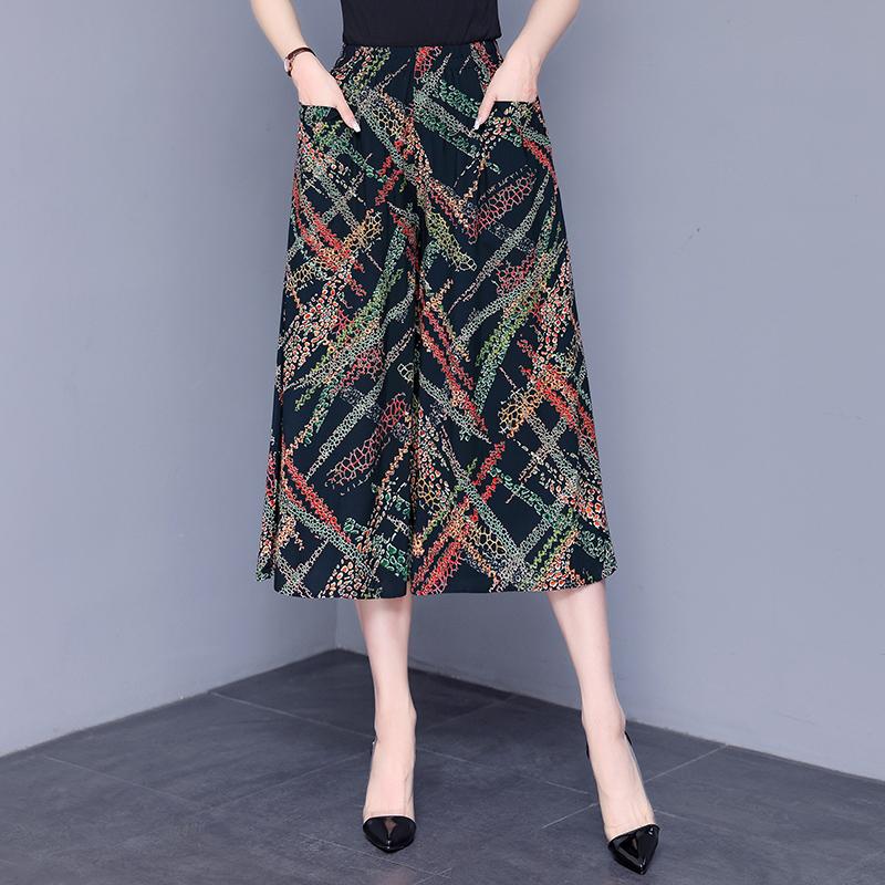 Hohe Taille Breite Bein Hosen Frauen Sommer Plus Größe Casual Lose Vintage Elastische Taille Oversize Hosen